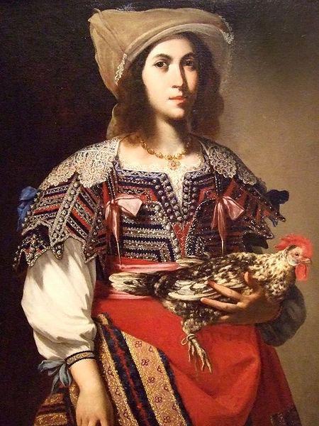 Massimo Stanzione Woman in Neapolitan Costume by Massimo Stanzione 1635 Italian oil oil painting picture